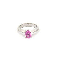 18ct White Gold Vivid Pink Sapphire Solitaire Ring - Mega Cash Sydney