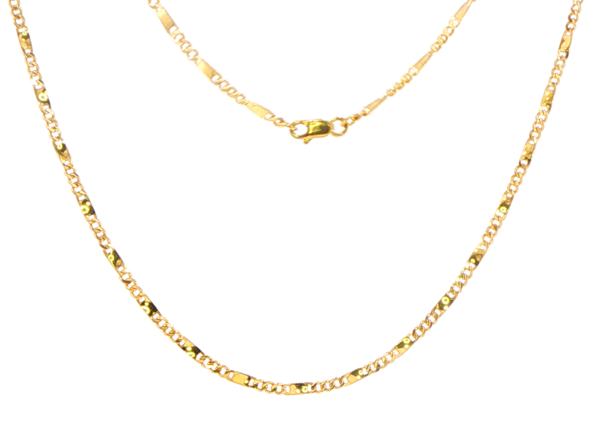 18ct Yellow Gold Alternating Fancy Link Chain Necklace - Mega Cash Sydney