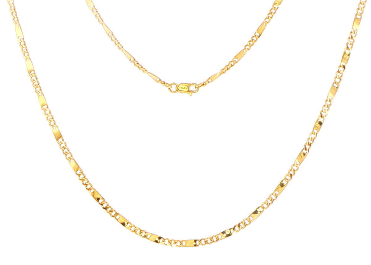 18ct Yellow Gold Alternating Fancy Link Chain Necklace - Mega Cash Sydney