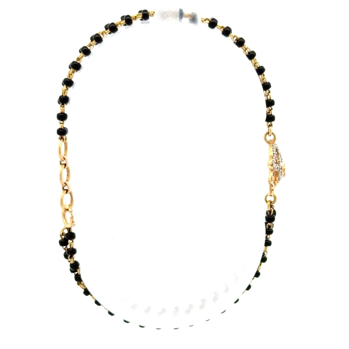 18ct Yellow Gold Black Beaded Floral Bracelet - Mega Cash Sydney