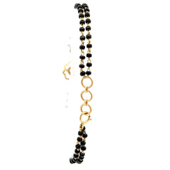18ct Yellow Gold Black Beaded Floral Bracelet - Mega Cash Sydney