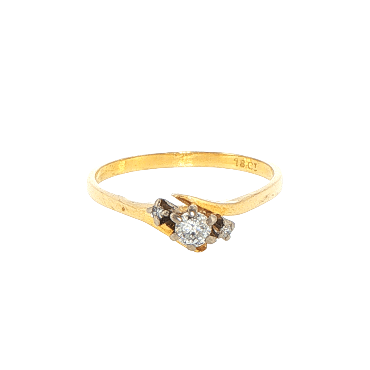 18ct Yellow Gold Bypass Multistone Diamond Ring - Mega Cash Sydney