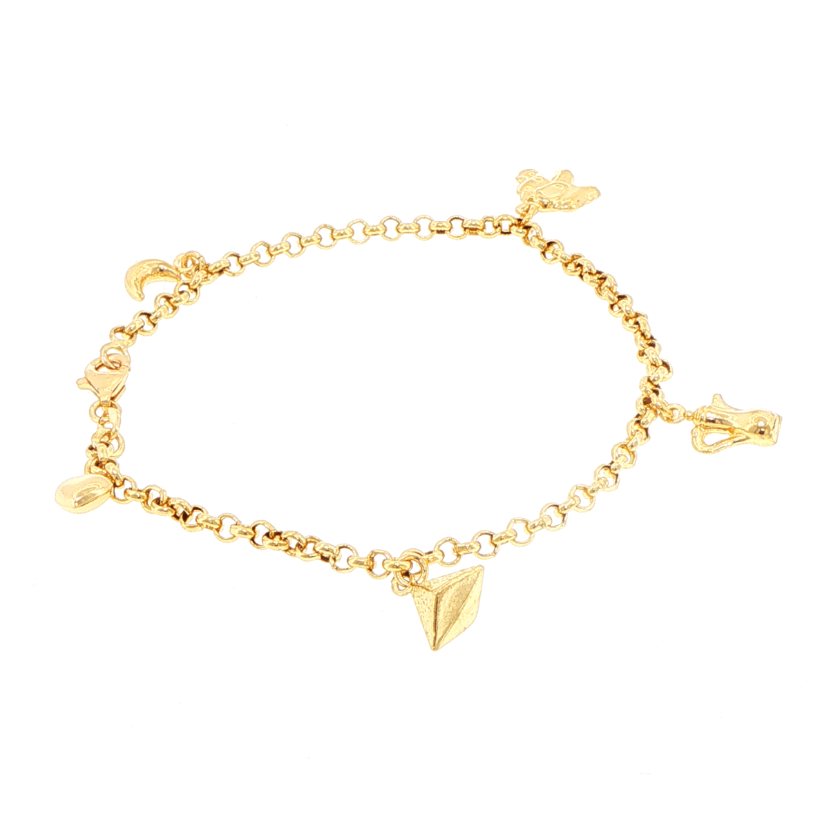 18ct Yellow Gold Charm Bracelet with Assorted Motifs - Mega Cash Sydney