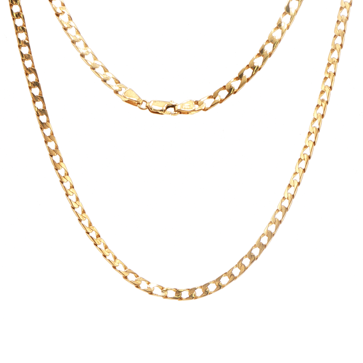 18ct Yellow Gold Classic Flat Curb Link Chain Necklace - Mega Cash Sydney