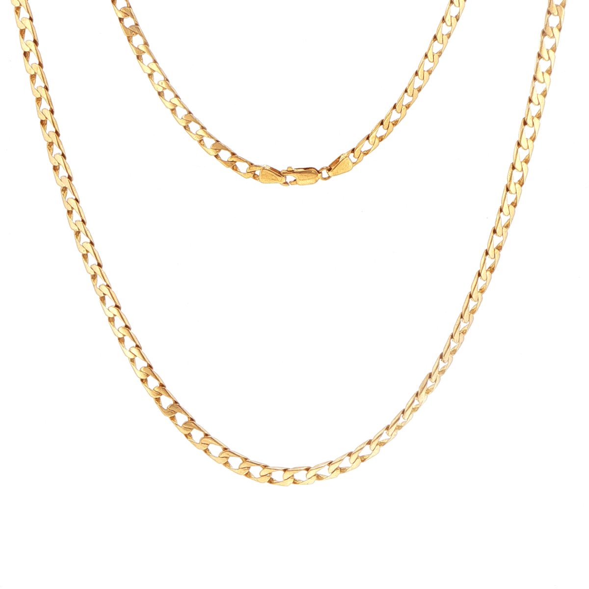 18ct Yellow Gold Classic Flat Curb Link Chain Necklace - Mega Cash Sydney