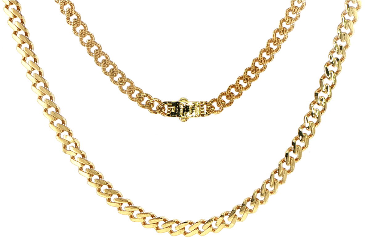 18ct Yellow Gold Classic Monaco Cuban Link Chain Necklace - Mega Cash Sydney
