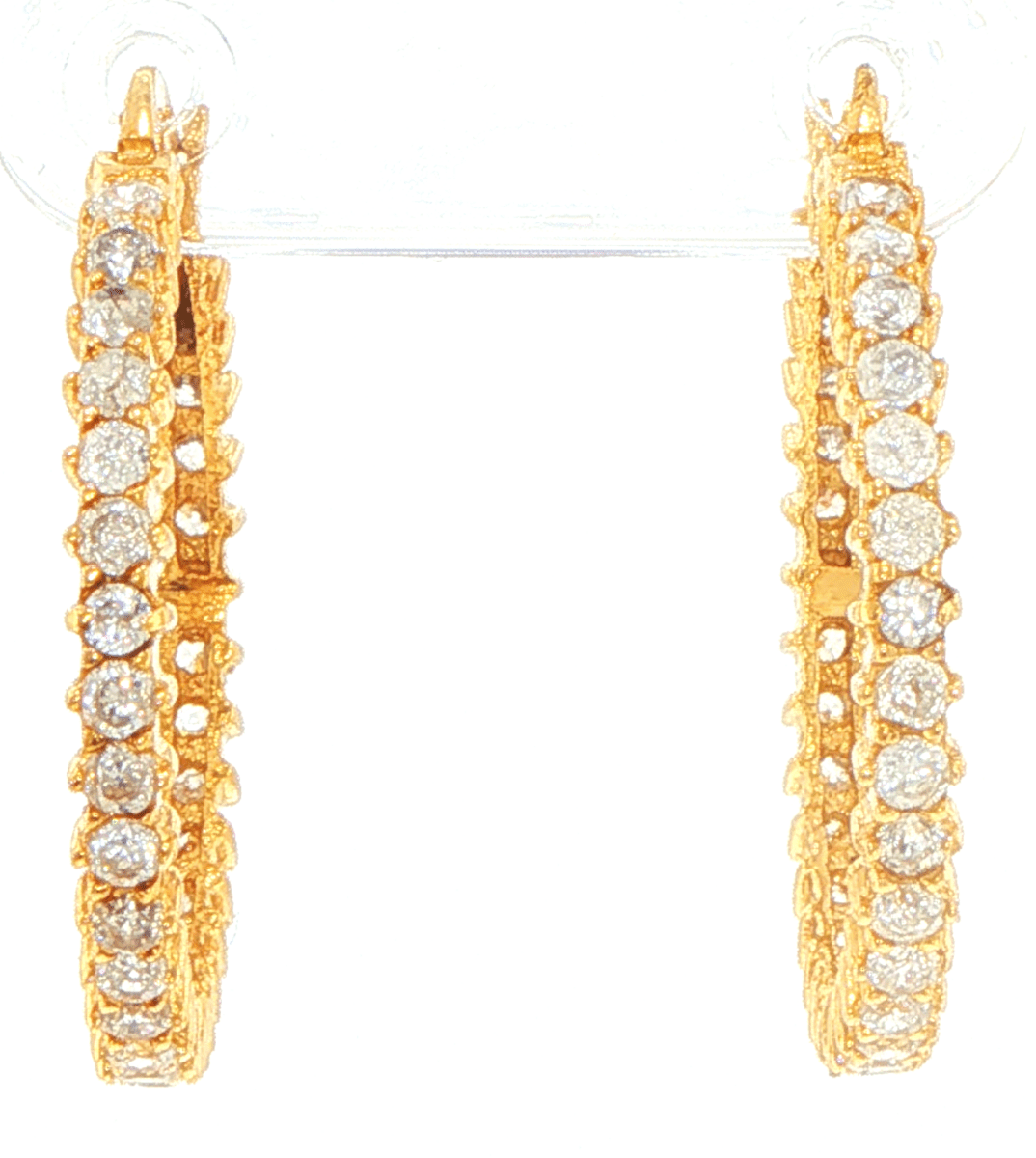 18ct Yellow Gold Cubic Zirconia Hoop Earrings - Mega Cash Sydney