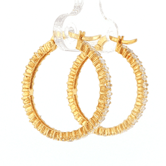 18ct Yellow Gold Cubic Zirconia Hoop Earrings - Mega Cash Sydney