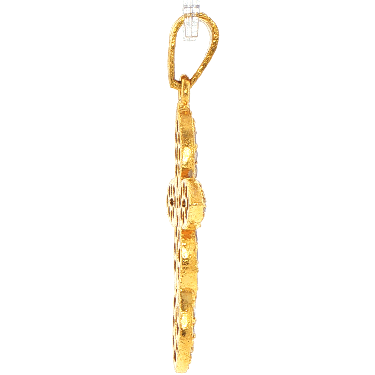 18ct Yellow Gold Cubic Zirconia Infinity Loop Cross Pendant - Mega Cash Sydney