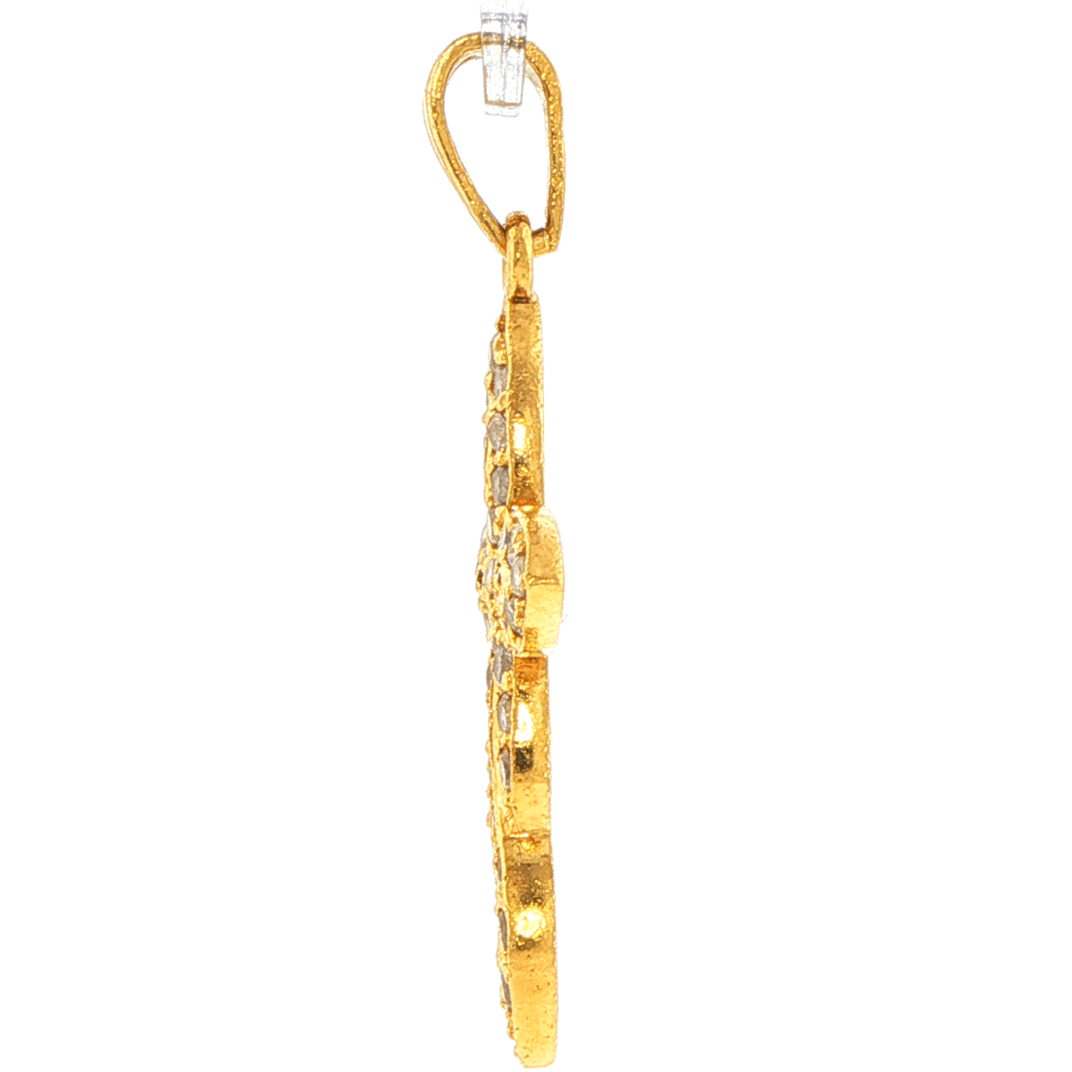 18ct Yellow Gold Cubic Zirconia Infinity Loop Cross Pendant - Mega Cash Sydney