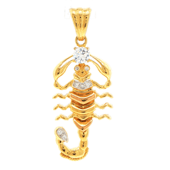 18ct Yellow Gold Cubic Zirconia Scorpion Pendant - Mega Cash Sydney
