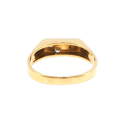 18ct Yellow Gold Diamond Accent Signet Ring - Mega Cash Sydney