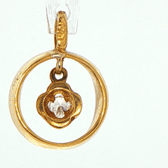 18ct Yellow Gold Diamond Circle Pendant - Mega Cash Sydney