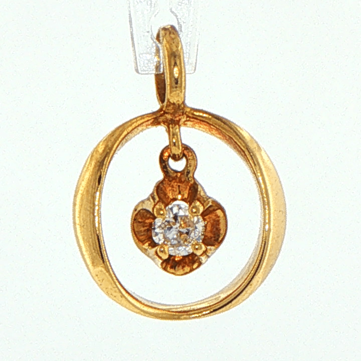 18ct Yellow Gold Diamond Circle Pendant - Mega Cash Sydney