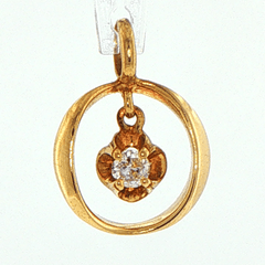 18ct Yellow Gold Diamond Circle Pendant - Mega Cash Sydney