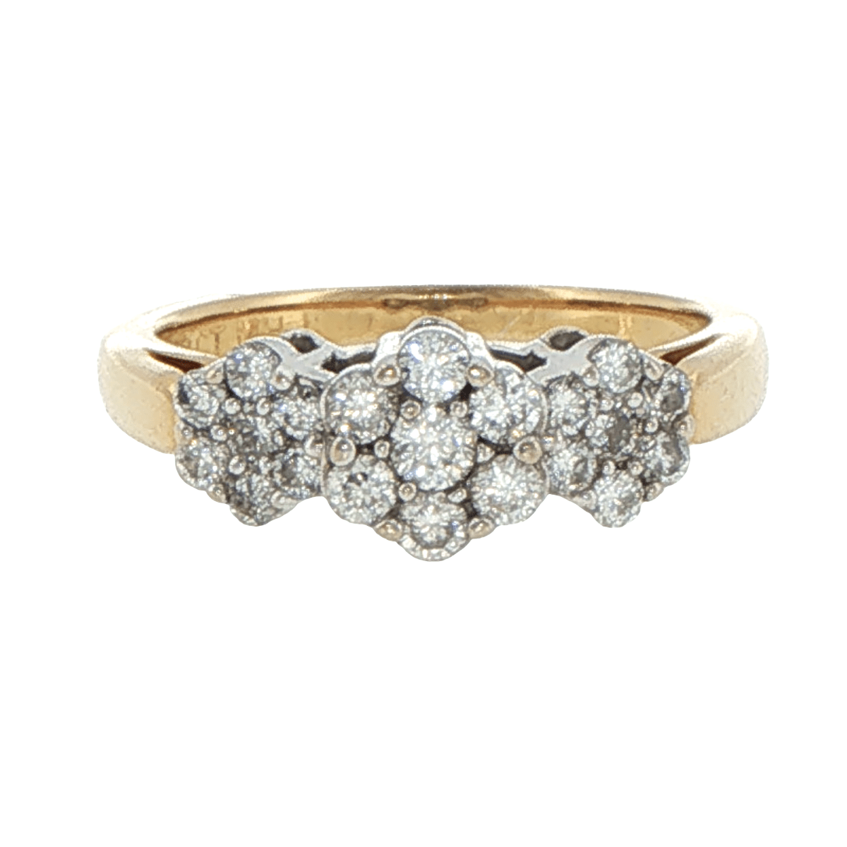 18ct Yellow Gold Diamond Cluster Multistone Ring - Mega Cash Sydney