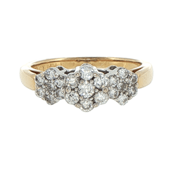 18ct Yellow Gold Diamond Cluster Multistone Ring - Mega Cash Sydney