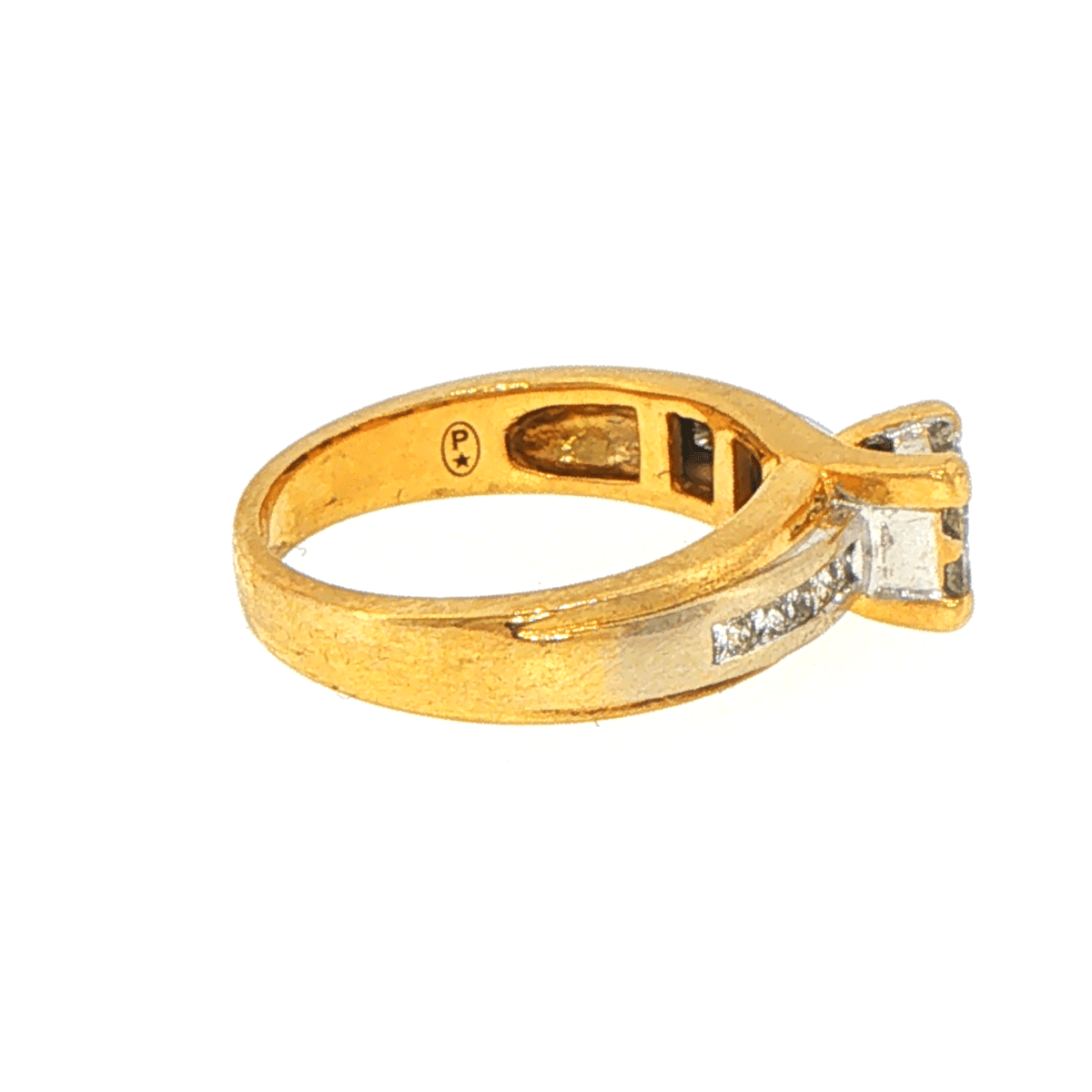 18ct Yellow Gold Diamond Cluster Ring with Channel-Set Shoulders - Mega Cash Sydney