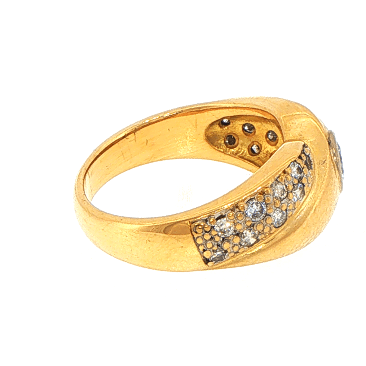 18ct Yellow Gold Diamond Crossover Cocktail Ring with Valuation - Mega Cash Sydney