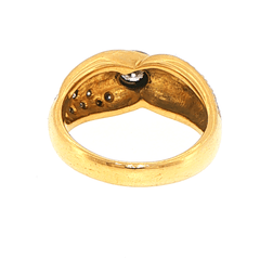 18ct Yellow Gold Diamond Crossover Cocktail Ring with Valuation - Mega Cash Sydney