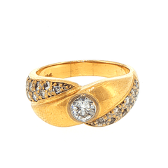 18ct Yellow Gold Diamond Crossover Cocktail Ring with Valuation - Mega Cash Sydney