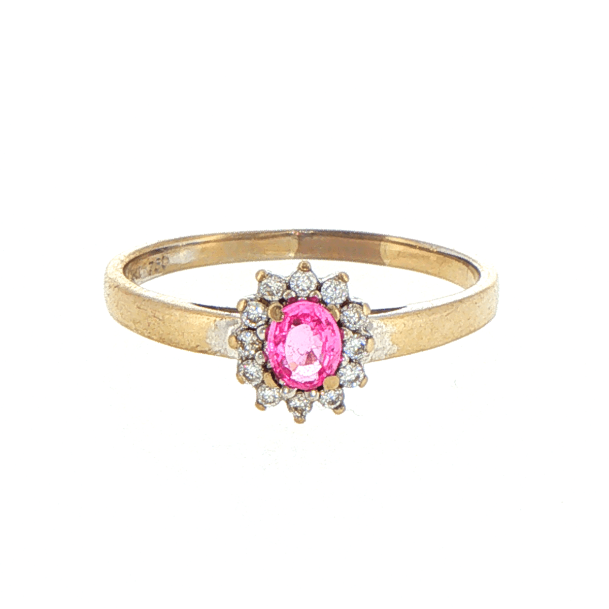 18ct Yellow Gold Diamond Halo Ring - Mega Cash Sydney