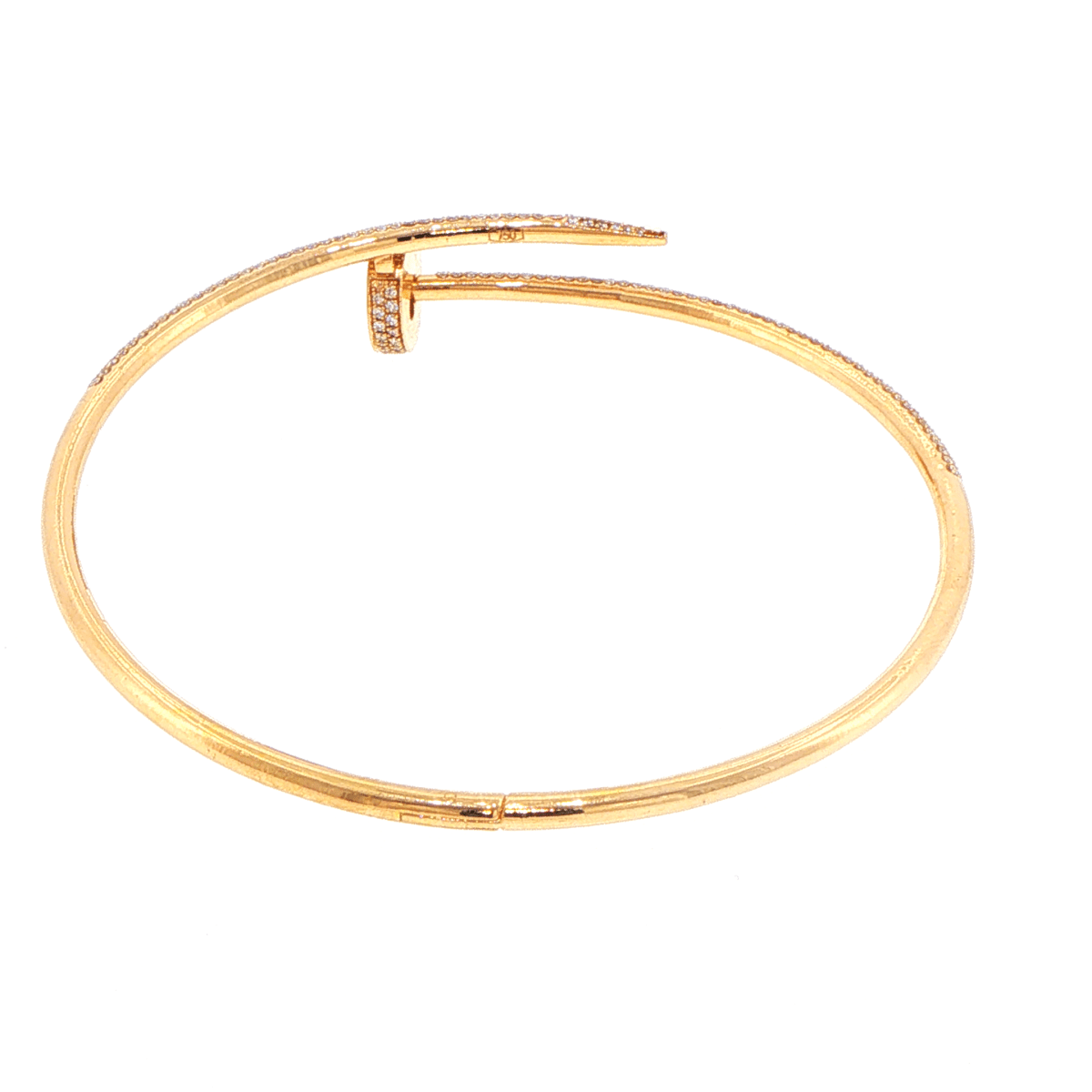 18ct Yellow Gold Diamond Pavé Nail Wrap Bangle with Valuation - Mega Cash Sydney