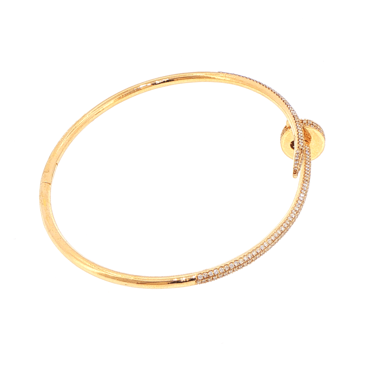 18ct Yellow Gold Diamond Pavé Nail Wrap Bangle with Valuation - Mega Cash Sydney