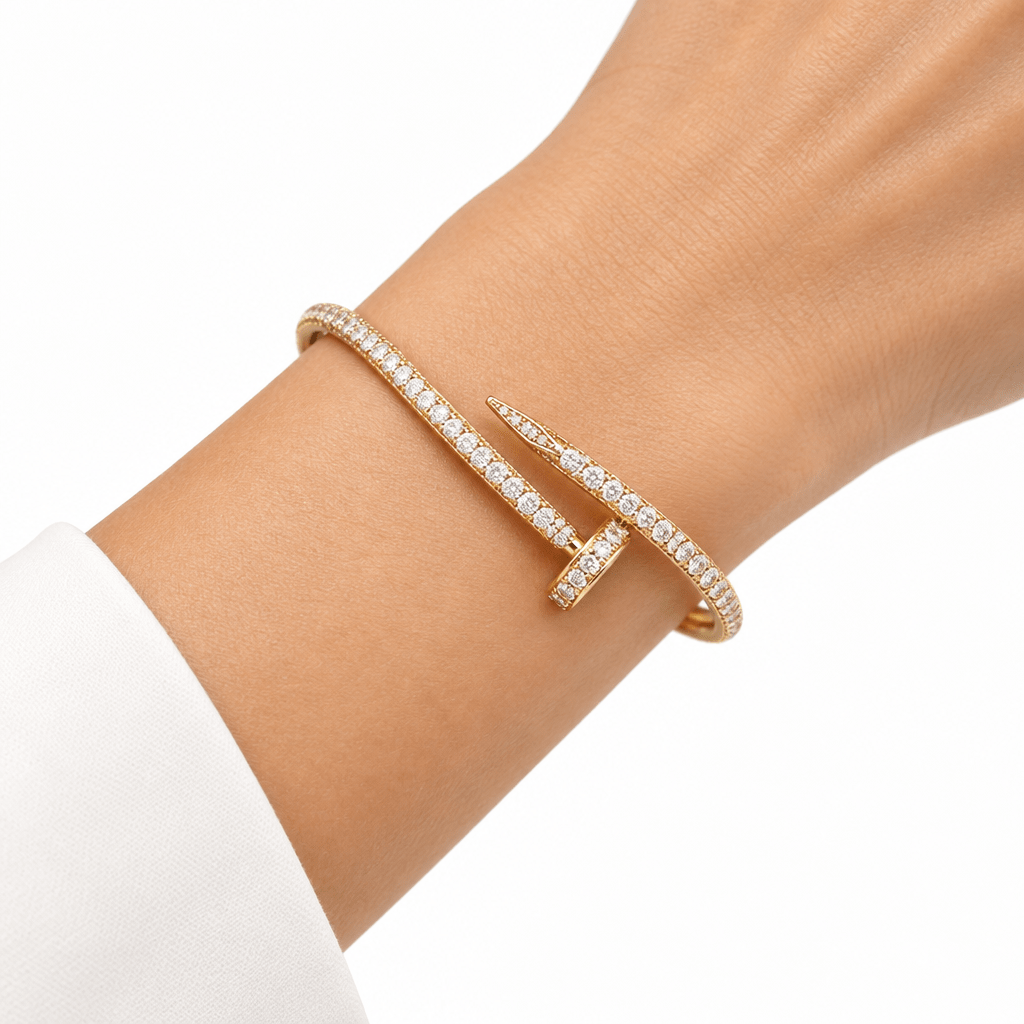 18ct Yellow Gold Diamond Pavé Nail Wrap Bangle with Valuation - Mega Cash Sydney
