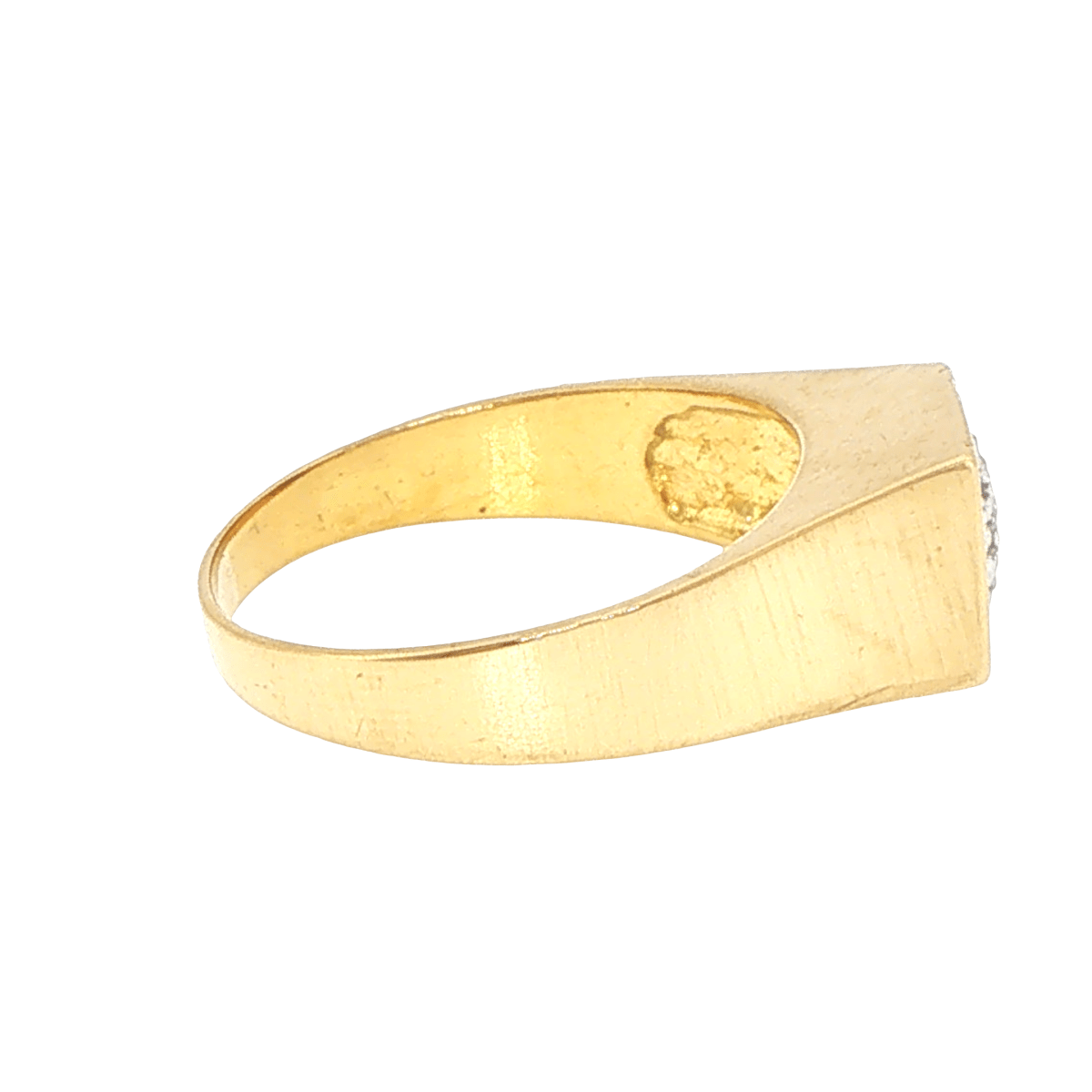 18ct Yellow Gold Diamond Square Pavé Signet Ring - Mega Cash Sydney