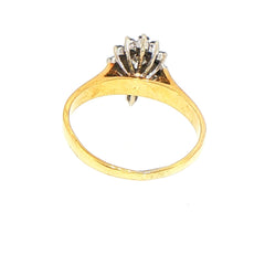 18ct Yellow Gold Diamond Starburst Cluster Ring - Mega Cash Sydney
