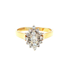 18ct Yellow Gold Diamond Starburst Cluster Ring - Mega Cash Sydney
