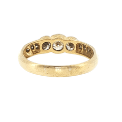 18ct Yellow Gold Diamond Trilogy Ring with Channel Accents and Valuation - Mega Cash Sydney