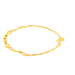 18ct Yellow Gold Double-Strand Beaded Chain Bracelet - Mega Cash Sydney