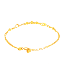 18ct Yellow Gold Double-Strand Beaded Chain Bracelet - Mega Cash Sydney