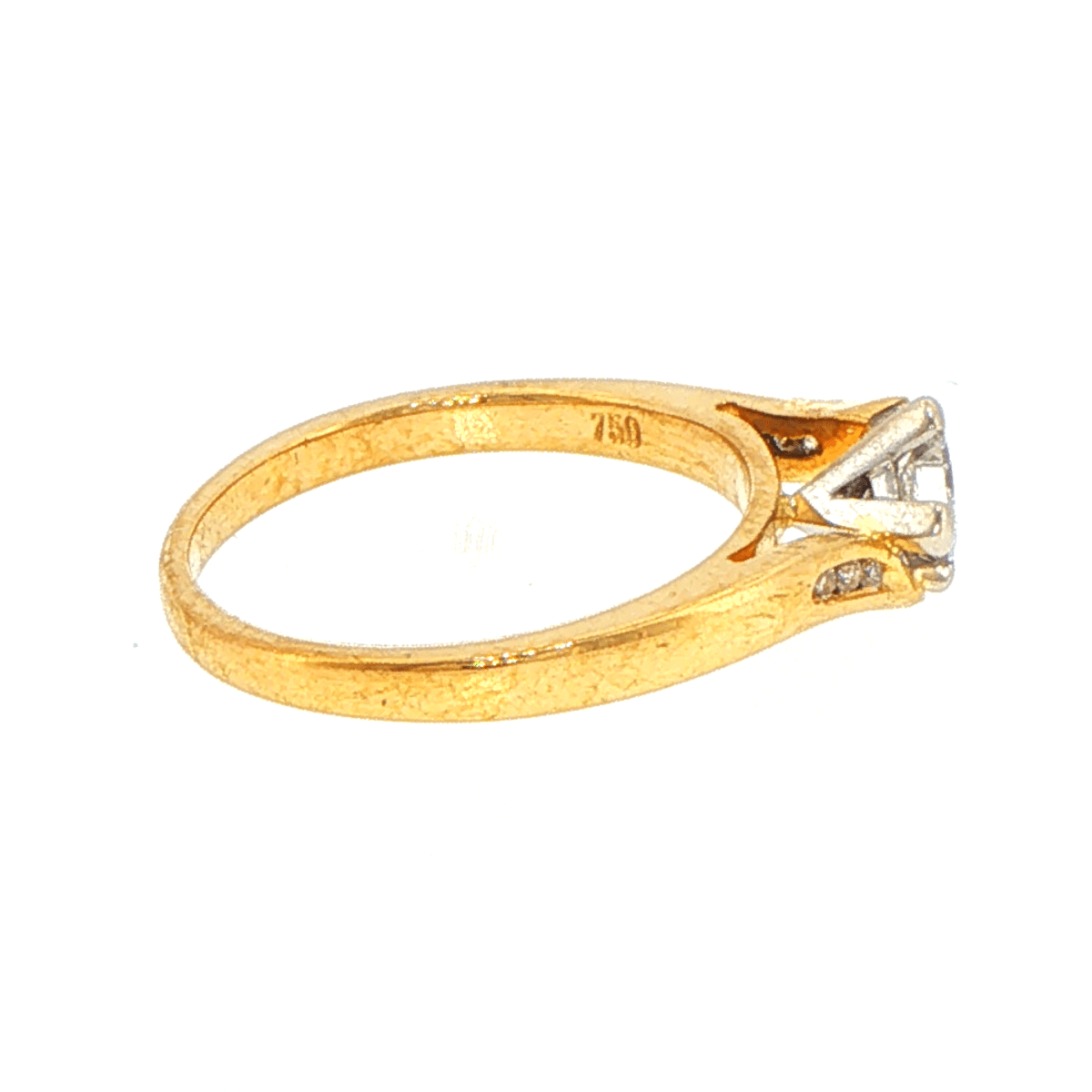 18ct Yellow Gold Kite-Set Princess Diamond Bypass Ring - Mega Cash Sydney