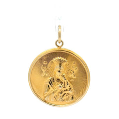 18ct Yellow Gold Madonna and Child Medallion Pendant - Mega Cash Sydney