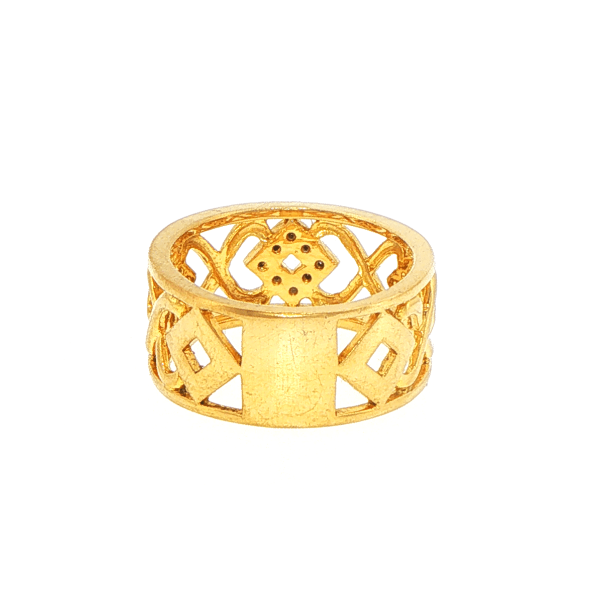 18ct Yellow Gold Openwork Diamond Accent Band Ring - Mega Cash Sydney
