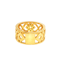 18ct Yellow Gold Openwork Diamond Accent Band Ring - Mega Cash Sydney
