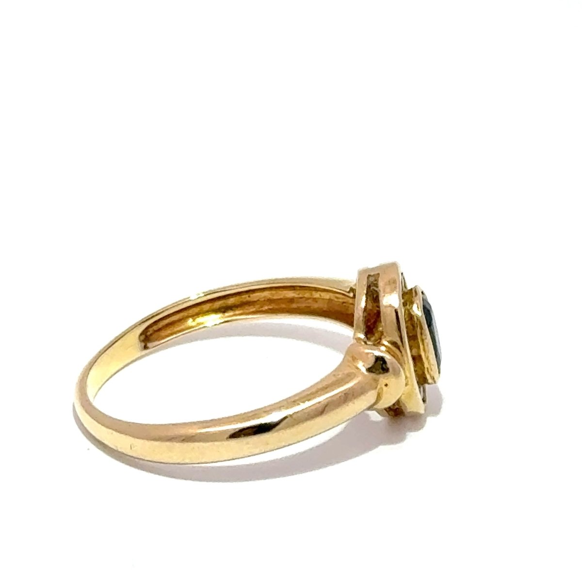 18ct Yellow Gold Oval Deep Blue Sapphire Halo Ring - Mega Cash Sydney