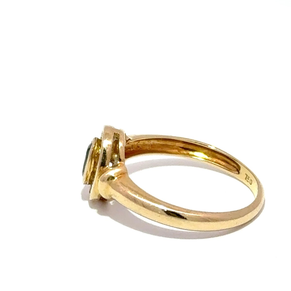 18ct Yellow Gold Oval Deep Blue Sapphire Halo Ring - Mega Cash Sydney