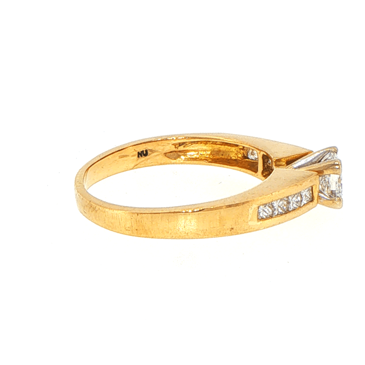 18ct Yellow Gold Princess Cut Diamond Channel Set Engagement Ring - Mega Cash Sydney