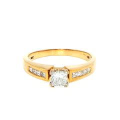 18ct Yellow Gold Princess Cut Diamond Channel Set Engagement Ring - Mega Cash Sydney