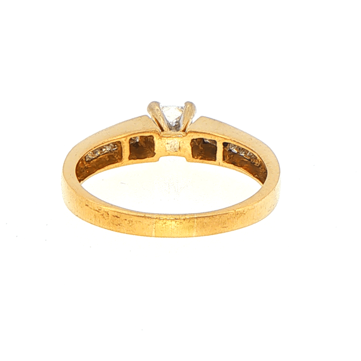18ct Yellow Gold Princess Cut Diamond Channel Set Engagement Ring - Mega Cash Sydney