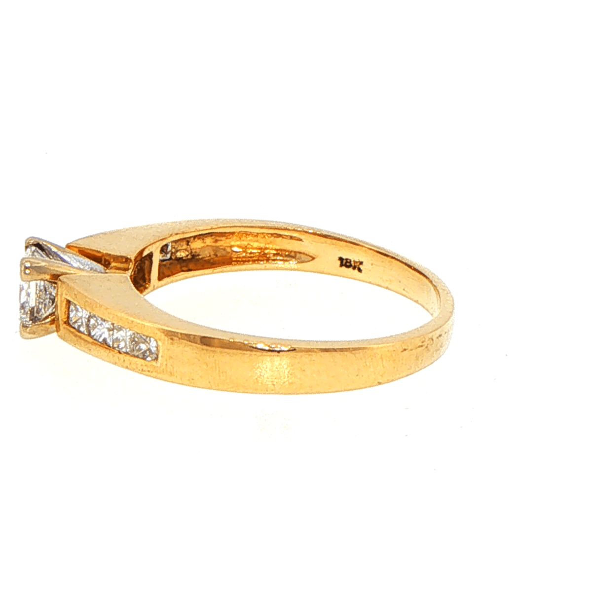 18ct Yellow Gold Princess Cut Diamond Channel Set Engagement Ring - Mega Cash Sydney
