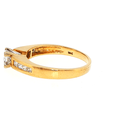 18ct Yellow Gold Princess Cut Diamond Channel Set Engagement Ring - Mega Cash Sydney