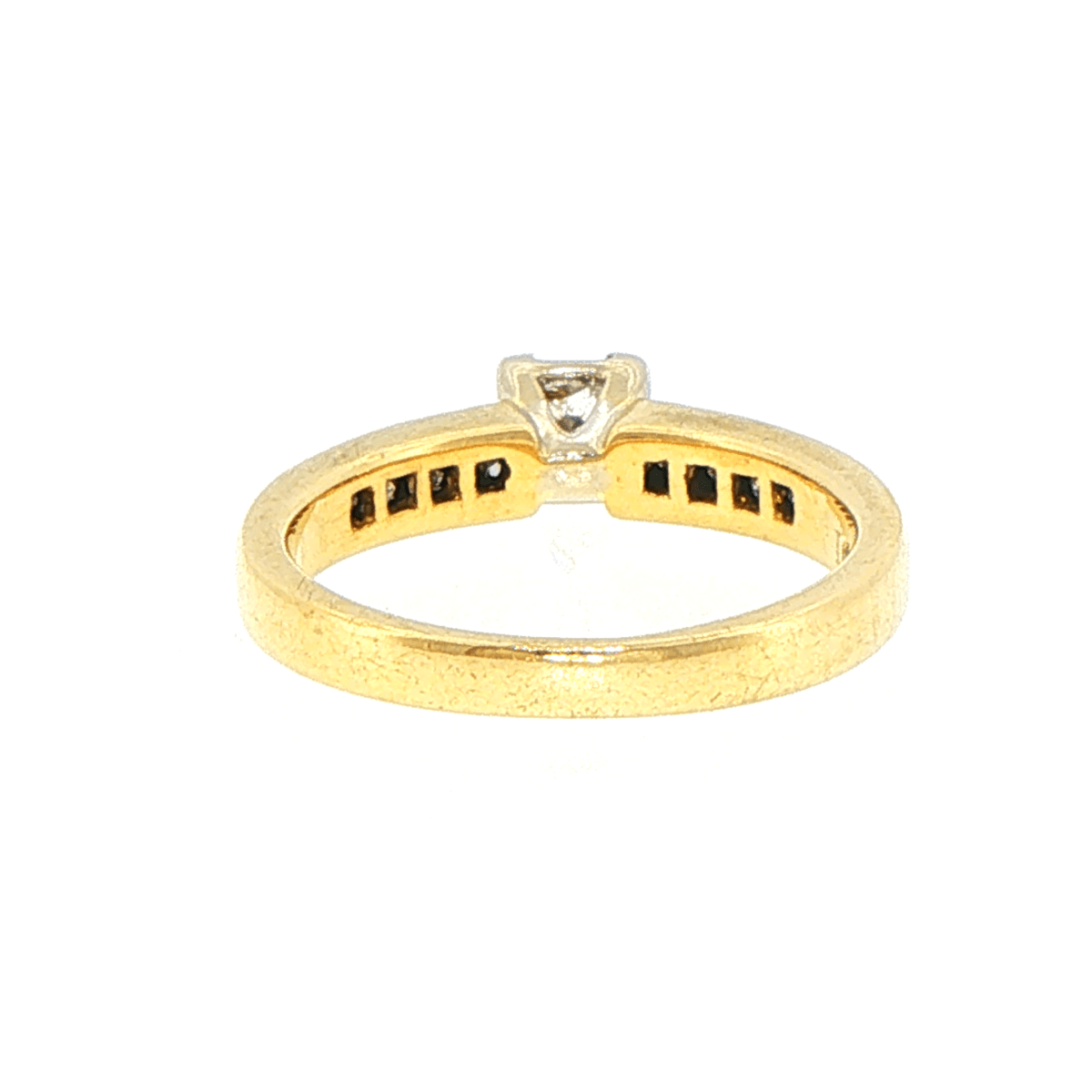 18ct Yellow Gold Princess Cut Diamond Ring with Channel Accents - Mega Cash Sydney