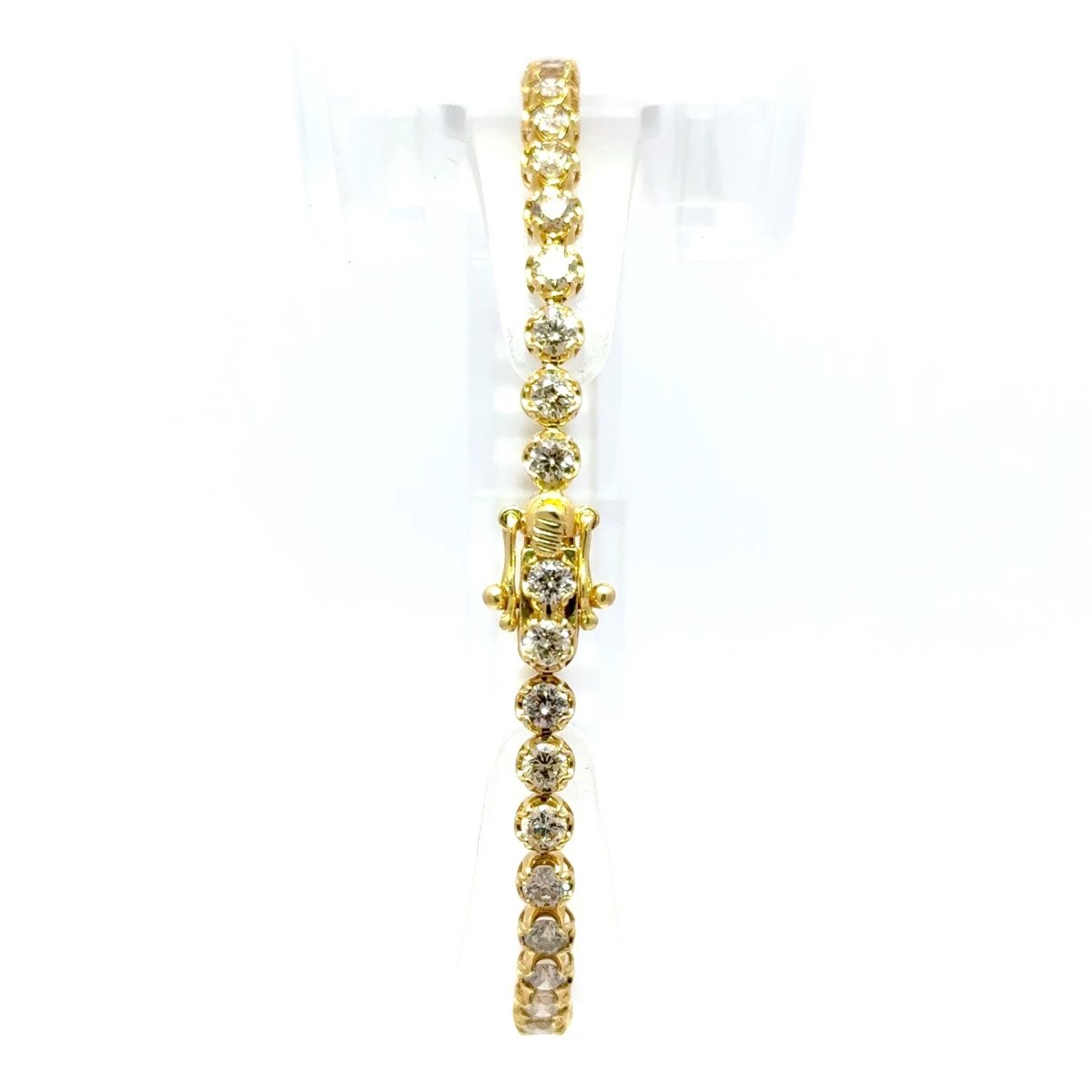 18ct Yellow Gold Round Diamond Tennis Bracelet - Mega Cash Sydney