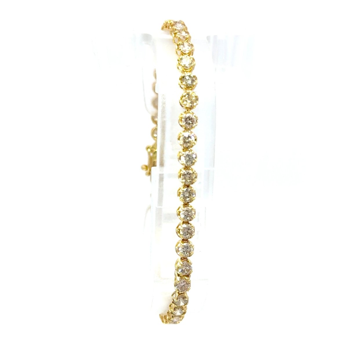 18ct Yellow Gold Round Diamond Tennis Bracelet - Mega Cash Sydney
