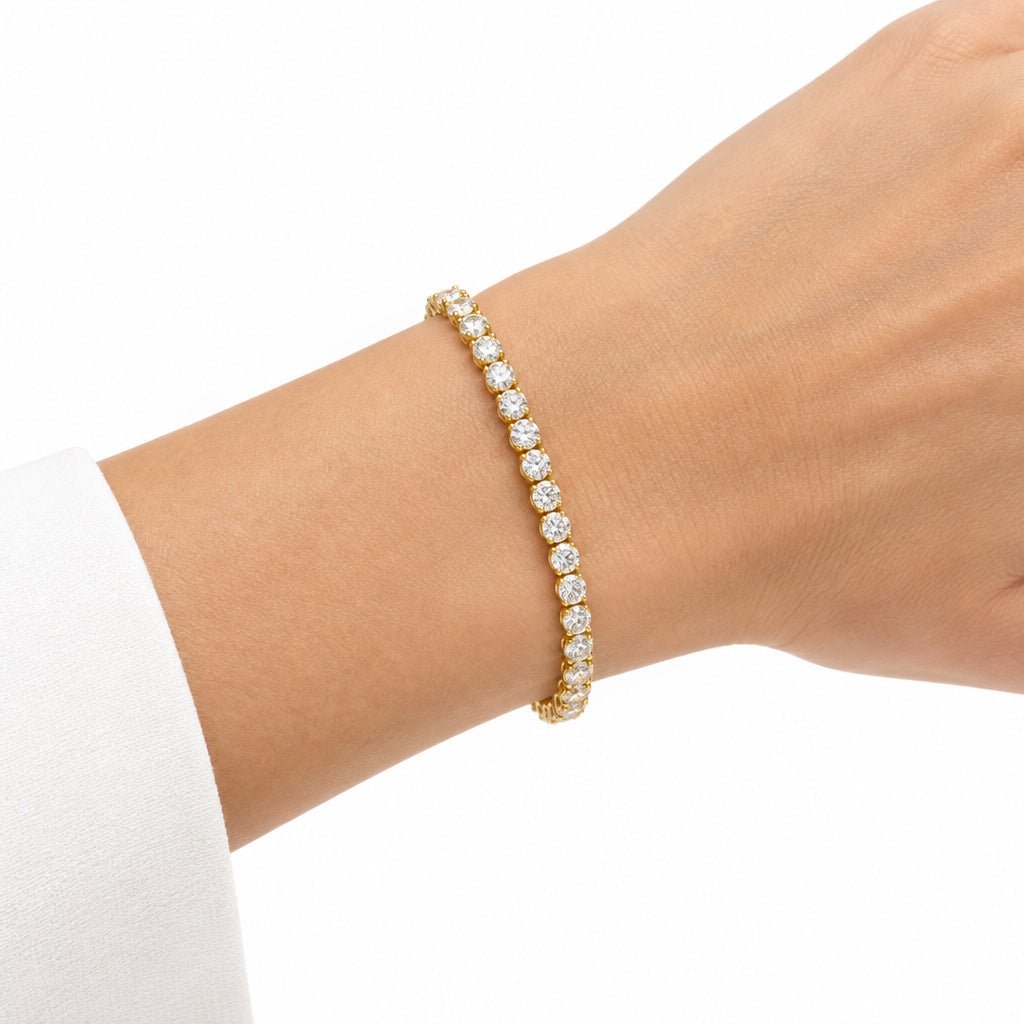 18ct Yellow Gold Round Diamond Tennis Bracelet with Valuation - Mega Cash Sydney